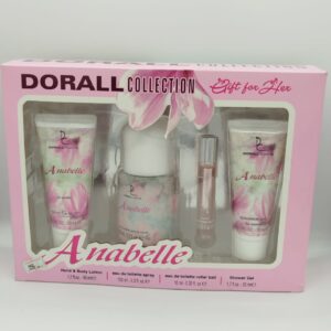 انغمسي في عالمٍ من الأنوثة والجمال مع مجموعة "Dorall Collection Anabelle" المتكاملة، المصممة خصيصًا للمرأة العصرية التي تبحث عن التميز والتألق. هذه المجموعة الفاخرة تجمع بين منتجات العناية بالجسم والعطور، لتمنحكِ تجربةً لا مثيل لها من الدلال والجمال.