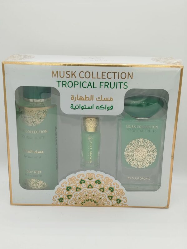انغمسي في عالمٍ من الأنوثة والانتعاش مع مجموعة "مسك الطهارة فواكه استوائية" من "Gulf Orchid"، العطر الذي يجسد جوهر الأنوثة والجمال. مزيجٌ فريدٌ من النفحات العطرية الفاخرة، يأخذكِ في رحلةٍ إلى عالمٍ من الدلال والتميز.